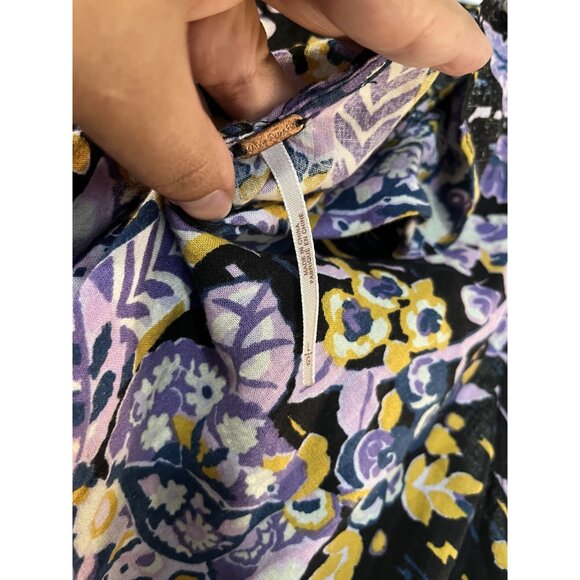 Free People Womens Summer In Tulum Mini Dress Size large Bohemian Linen - Picture 7 of 7